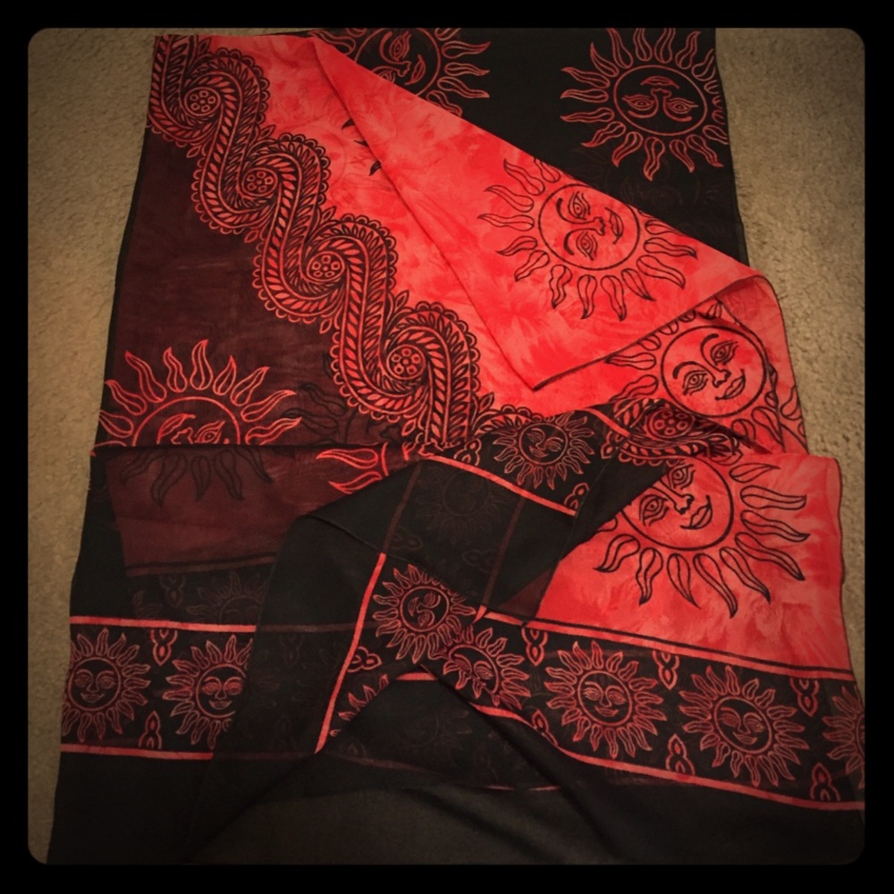 COPY - Red and black sarong